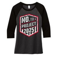 Current Political 2024 Stop Project 2025 Women's Tri-Blend 3/4-Sleeve Raglan Shirt