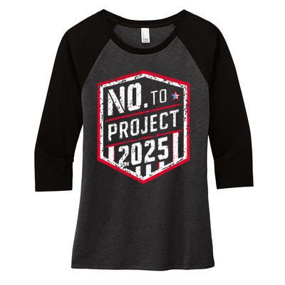 Current Political 2024 Stop Project 2025 Women's Tri-Blend 3/4-Sleeve Raglan Shirt