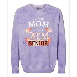 Celebration Proud 2024 Senior Mom I Elegant Pink Colorblast Crewneck Sweatshirt