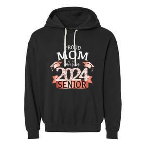 Celebration Proud 2024 Senior Mom I Elegant Pink Garment-Dyed Fleece Hoodie