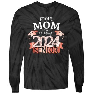 Celebration Proud 2024 Senior Mom I Elegant Pink Tie-Dye Long Sleeve Shirt