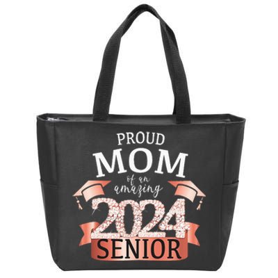 Celebration Proud 2024 Senior Mom I Elegant Pink Zip Tote Bag