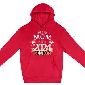 Celebration Proud 2024 Senior Mom I Elegant Pink Premium Pullover Hoodie