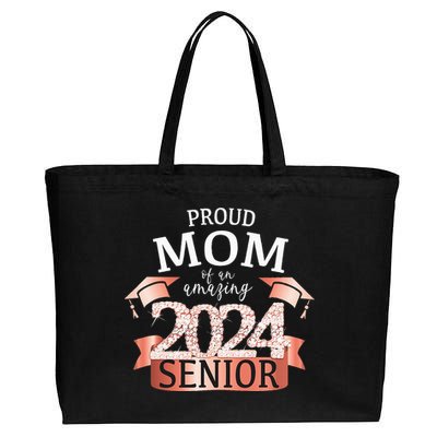 Celebration Proud 2024 Senior Mom I Elegant Pink Cotton Canvas Jumbo Tote