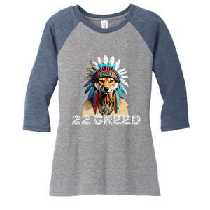 Coyote Predator 22 Cree.D Graphic Design Women's Tri-Blend 3/4-Sleeve Raglan Shirt