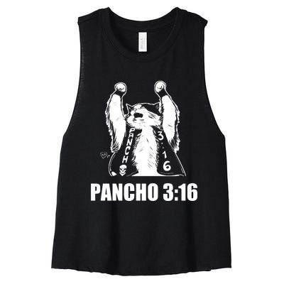 Cat Pancho 3 16 Women's Racerback Cropped Tank