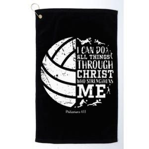 Cute Philippians 413 Volleyball Gifts Teen Women Her Platinum Collection Golf Towel