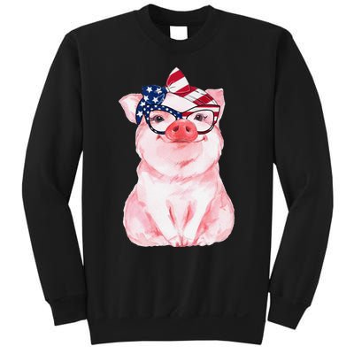 Cute Pig 4th Of July USA Flag Patriotic American Piggy Joke Sweatshirt