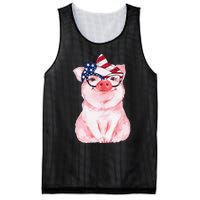 Cute Pig 4th Of July USA Flag Patriotic American Piggy Joke Mesh Reversible Basketball Jersey Tank