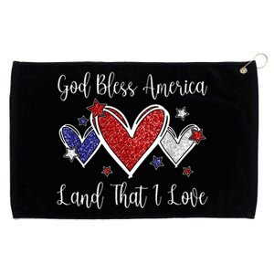 Cute Patriotic 4th Of July God Bless America Grommeted Golf Towel