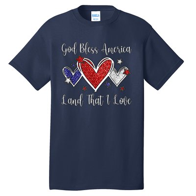 Cute Patriotic 4th Of July God Bless America Tall T-Shirt