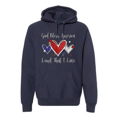 Cute Patriotic 4th Of July God Bless America Premium Hoodie