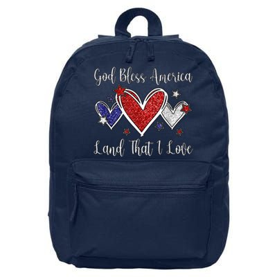 Cute Patriotic 4th Of July God Bless America 16 in Basic Backpack