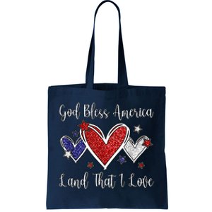 Cute Patriotic 4th Of July God Bless America Tote Bag