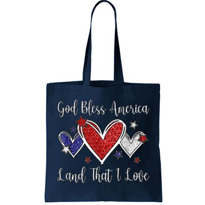 Cute Patriotic 4th Of July God Bless America Tote Bag