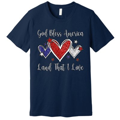 Cute Patriotic 4th Of July God Bless America Premium T-Shirt