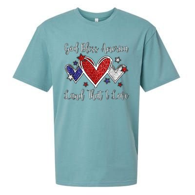 Cute Patriotic 4th Of July God Bless America Sueded Cloud Jersey T-Shirt