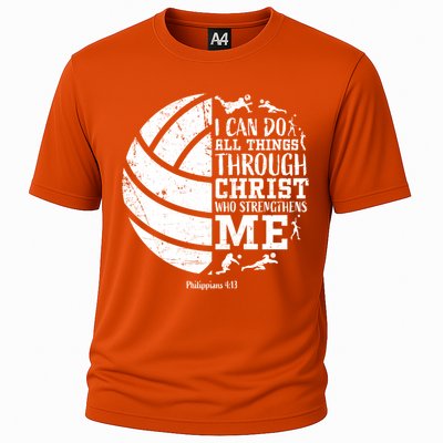 Cute Philippians 4:13 Volleyball Funny Gift Teen Her Gift Cooling Performance Crew T-Shirt