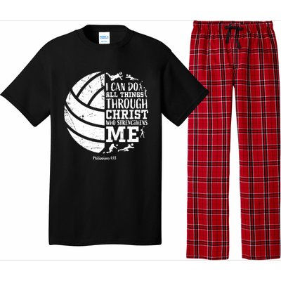 Cute Philippians 4:13 Volleyball Funny Gift Teen Her Gift Pajama Set