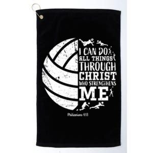 Cute Philippians 4:13 Volleyball Funny Gift Teen Her Gift Platinum Collection Golf Towel