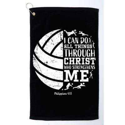 Cute Philippians 4:13 Volleyball Funny Gift Teen Her Gift Platinum Collection Golf Towel