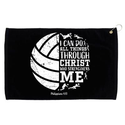 Cute Philippians 4:13 Volleyball Funny Gift Teen Her Gift Grommeted Golf Towel