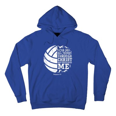 Cute Philippians 4:13 Volleyball Funny Gift Teen Her Gift Hoodie