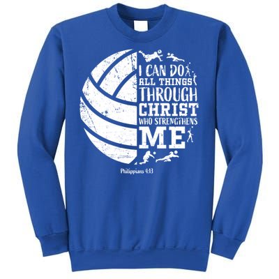 Cute Philippians 4:13 Volleyball Funny Gift Teen Her Gift Sweatshirt