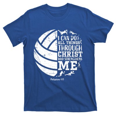 Cute Philippians 4:13 Volleyball Funny Gift Teen Her Gift T-Shirt