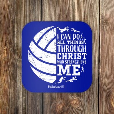 Cute Philippians 4:13 Volleyball Funny Gift Teen Her Gift Coaster