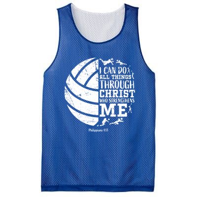 Cute Philippians 4:13 Volleyball Funny Gift Teen Her Gift Mesh Reversible Basketball Jersey Tank