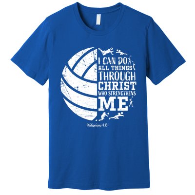 Cute Philippians 4:13 Volleyball Funny Gift Teen Her Gift Premium T-Shirt