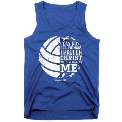 Cute Philippians 4:13 Volleyball Funny Gift Teen Her Gift Tank Top