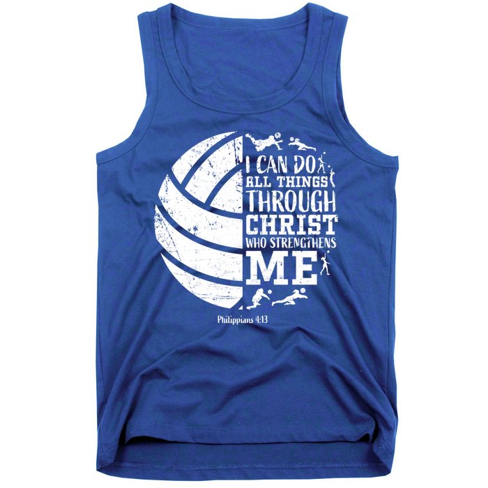 Cute Philippians 4:13 Volleyball Funny Gift Teen Her Gift Tank Top