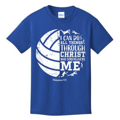 Cute Philippians 4:13 Volleyball Funny Gift Teen Her Gift Kids T-Shirt