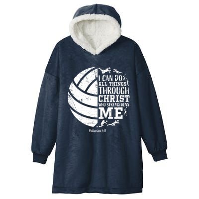 Cute Philippians 4:13 Volleyball Funny Gift Teen Her Gift Hooded Wearable Blanket