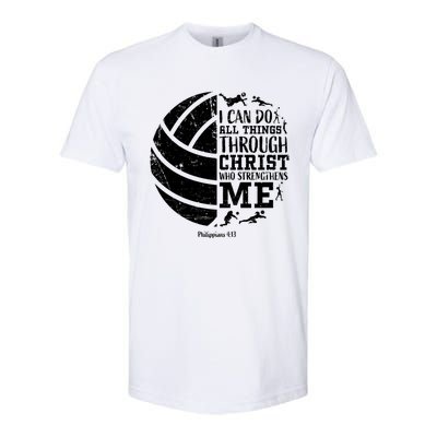 Cute Philippians 4:13 Volleyball Funny Gift Teen Her Gift Softstyle CVC T-Shirt