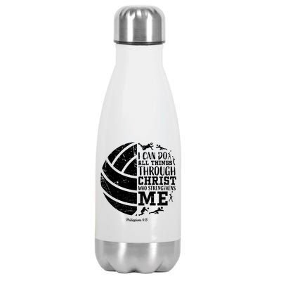 Cute Philippians 4:13 Volleyball Funny Gift Teen Her Gift Stainless Steel Insulated Water Bottle