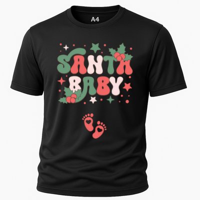 Christmas Pregnancy Announcement Santa Baby Performance Shirt