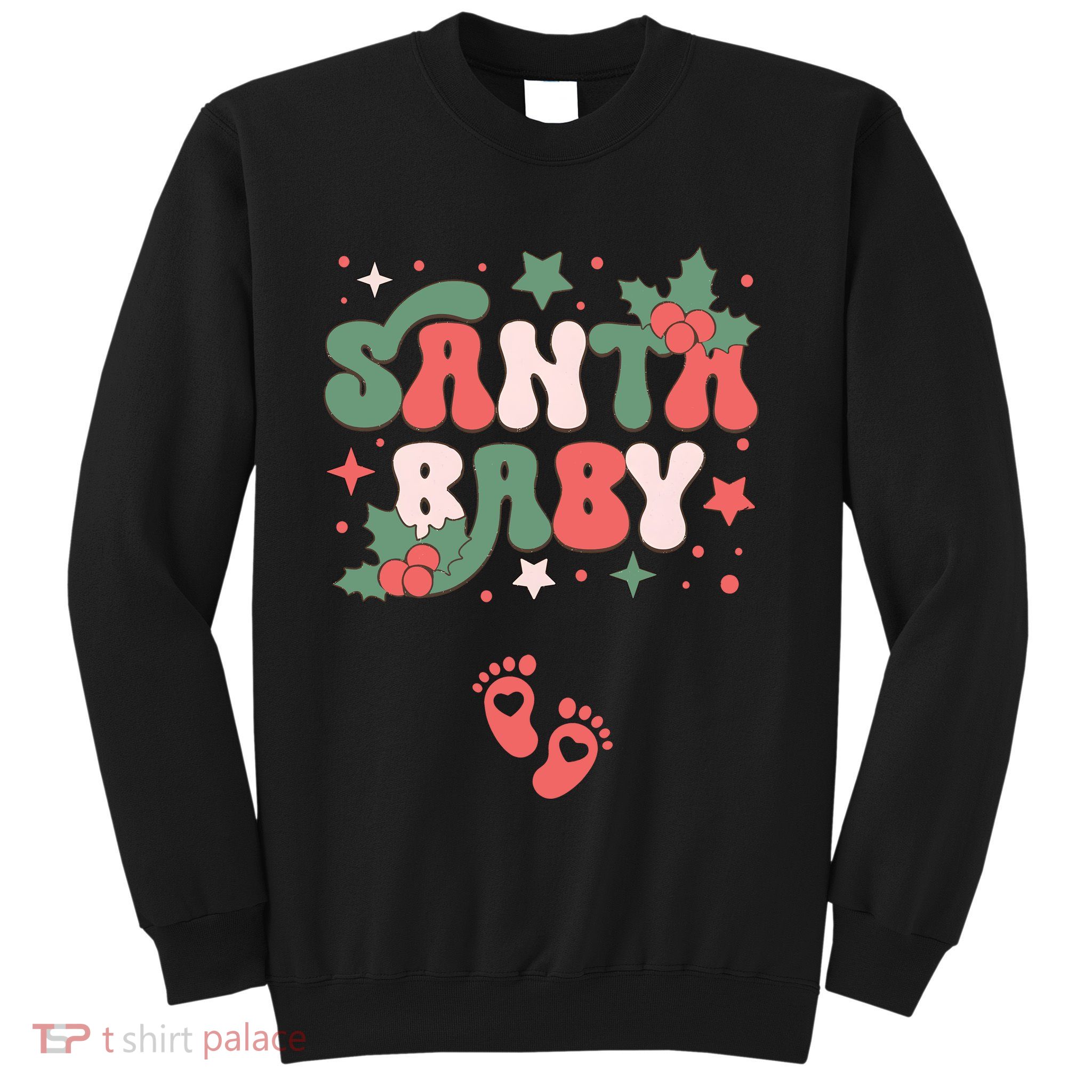 Christmas Pregnancy Announcement Santa Baby Sweatshirt