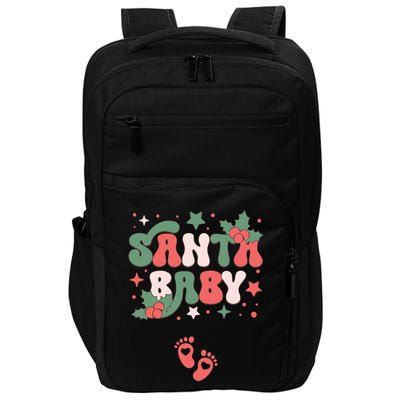 Christmas Pregnancy Announcement Santa Baby Impact Tech Backpack