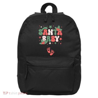 Christmas Pregnancy Announcement Santa Baby 16 in Basic Backpack