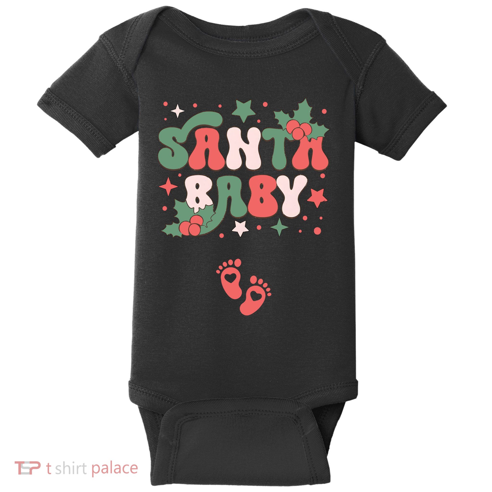 Christmas Pregnancy Announcement Santa Baby Baby Bodysuit