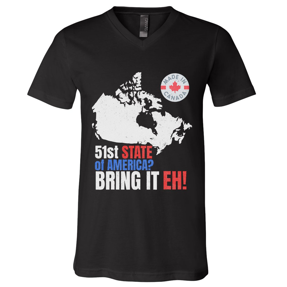 Canadian Patriotic Anti Trump Canada Map V-Neck T-Shirt