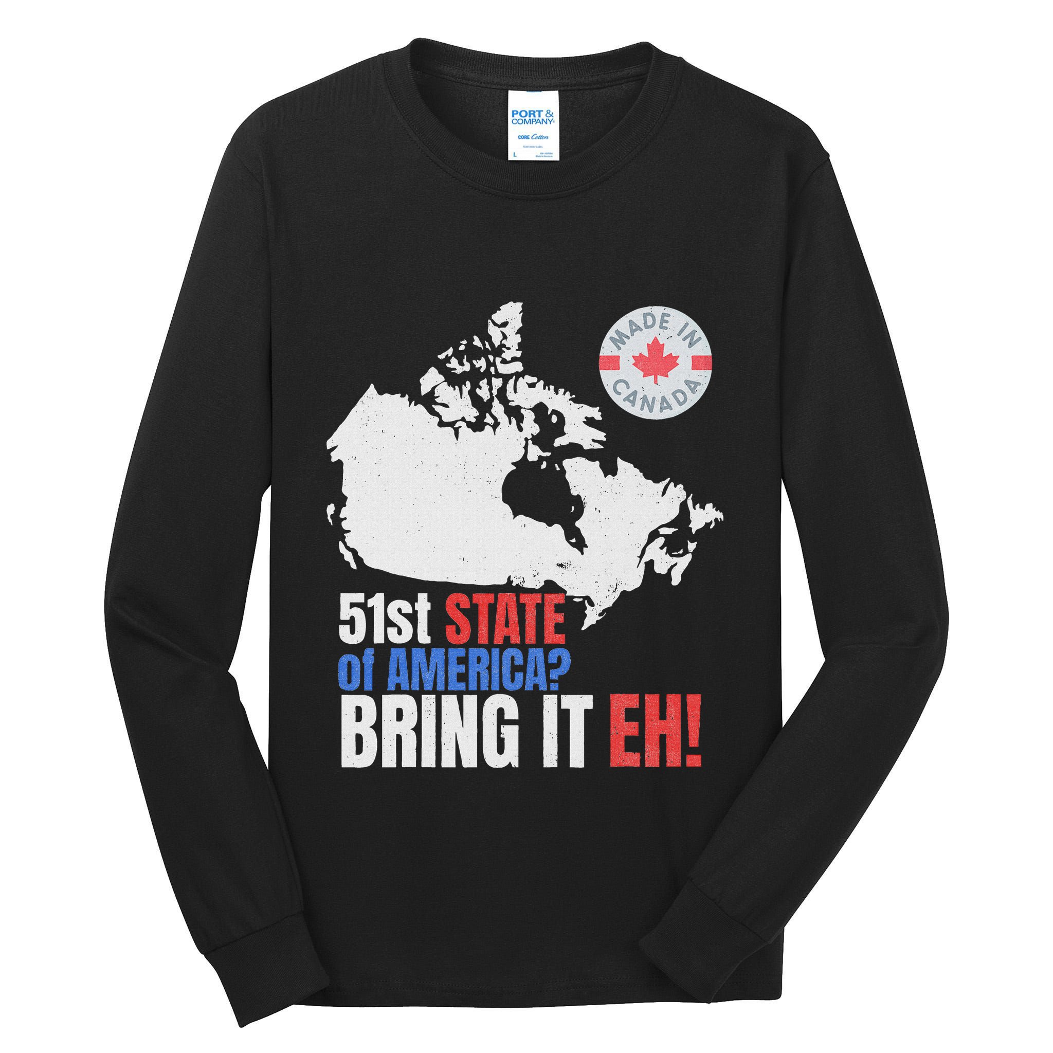 Canadian Patriotic Anti Trump Canada Map Tall Long Sleeve T-Shirt
