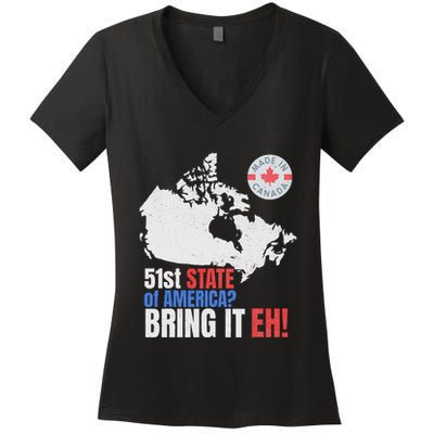 Canadian Patriotic Anti Trump Canada Map Women's V-Neck T-Shirt