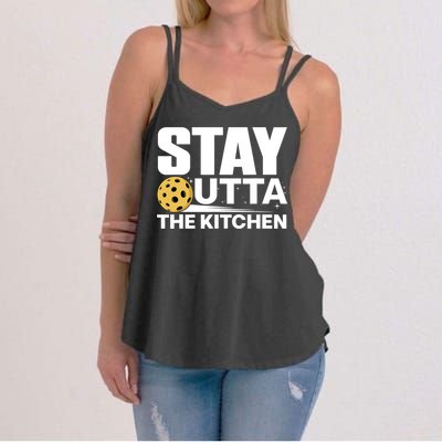 Cool Pickleball Art Pickleball Player Sport Women's Strappy Tank