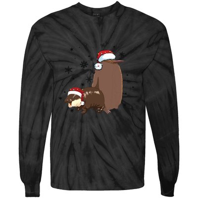 Christmas Pesto And Moo Deng Friendship Tie-Dye Long Sleeve Shirt