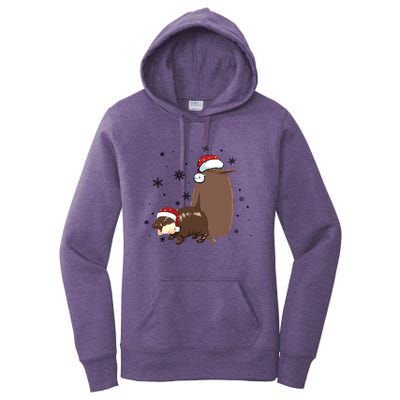 Christmas Pesto And Moo Deng Friendship Women's Pullover Hoodie
