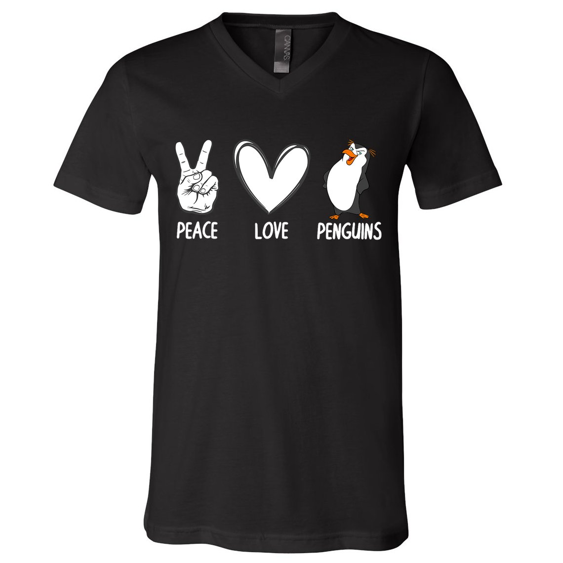 Cool Penguin Art For Men Women Peace Love Penguins Zookeeper V-Neck T-Shirt